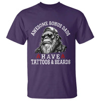 Funny Bigfoot Stepdad T Shirt Awesome Bonus Dads Have Tattoos And Beards