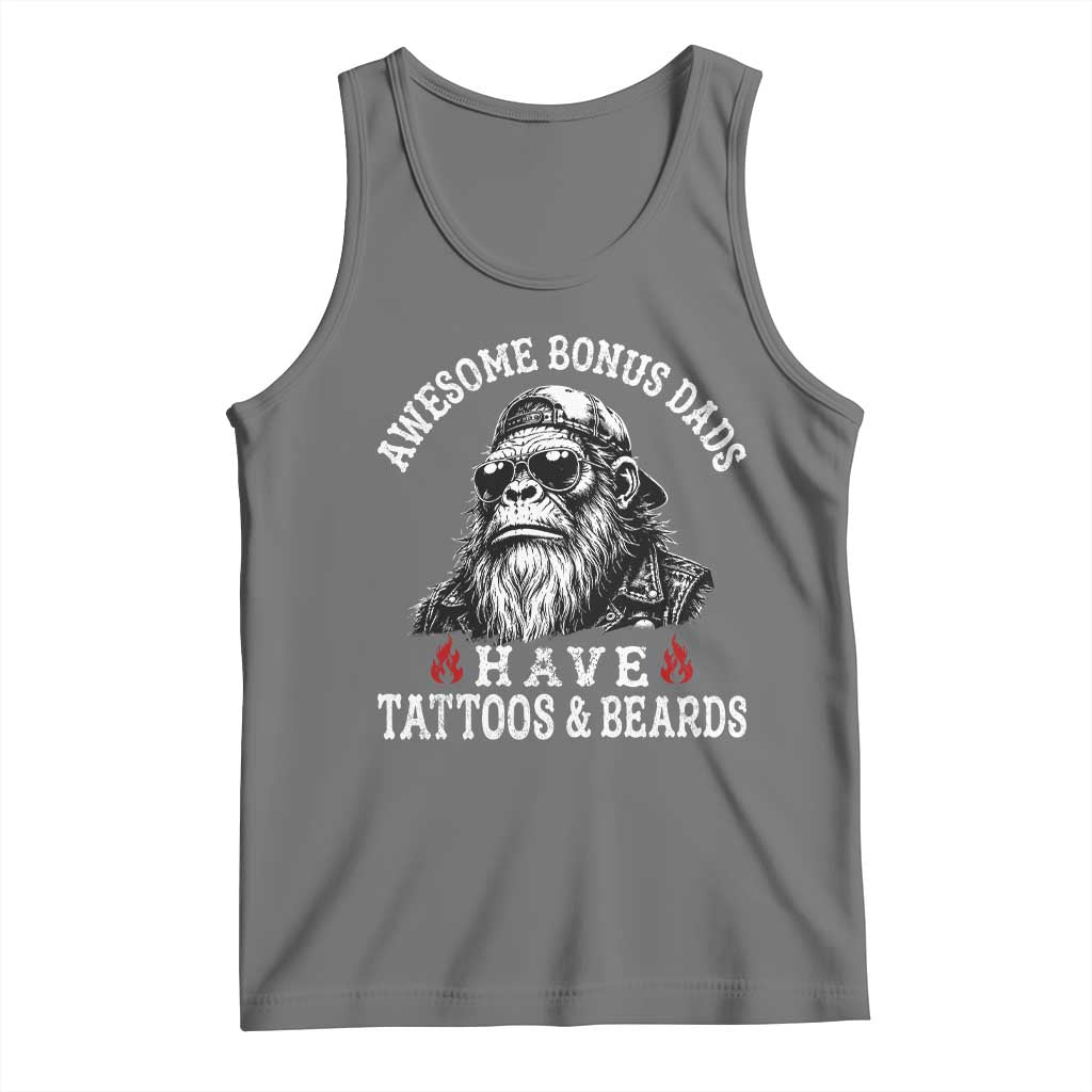 Funny Bigfoot Stepdad Tank Top Awesome Bonus Dads Have Tattoos And Beards