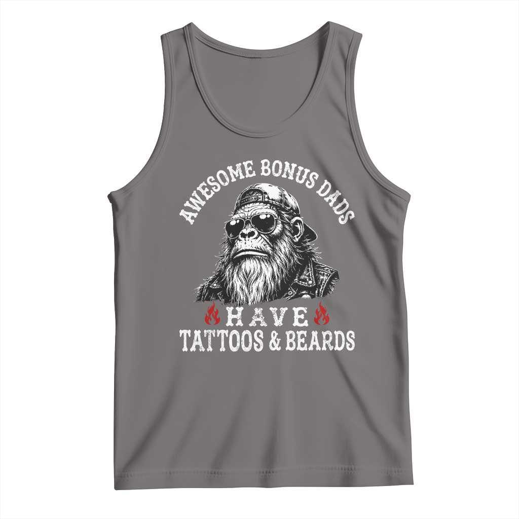 Funny Bigfoot Stepdad Tank Top Awesome Bonus Dads Have Tattoos And Beards