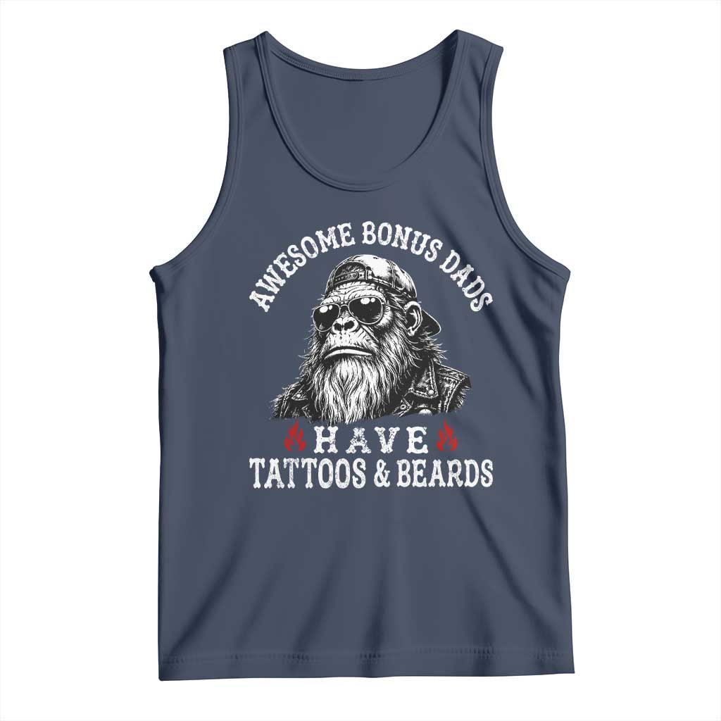 Funny Bigfoot Stepdad Tank Top Awesome Bonus Dads Have Tattoos And Beards
