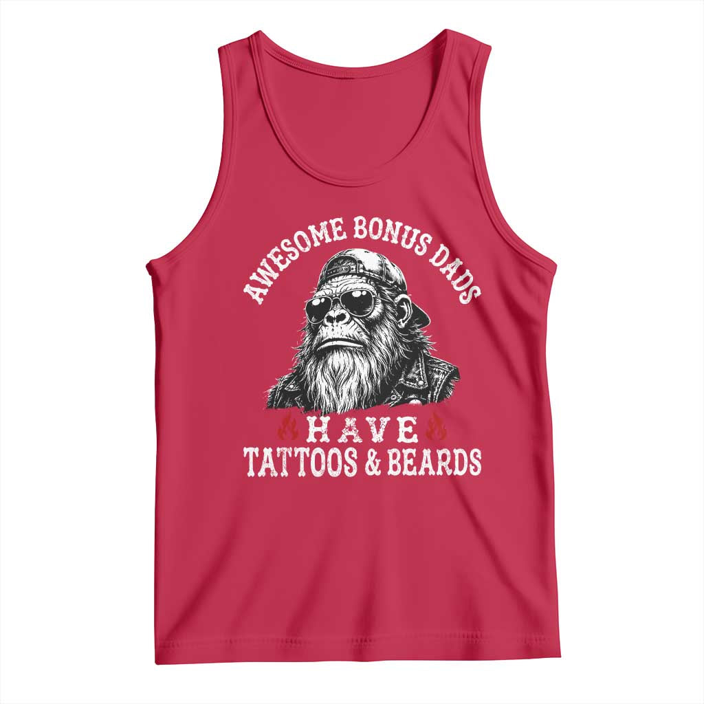 Funny Bigfoot Stepdad Tank Top Awesome Bonus Dads Have Tattoos And Beards