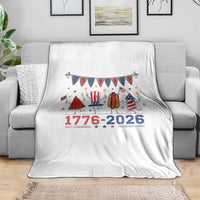 250th Anniversary USA Throw Blanket Patriotic Watermelon Hotdog Firework 250 Years American 1776 2026 250th 4th July
