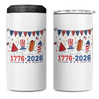 250th Anniversary USA 4 in 1 Can Cooler Tumbler Patriotic Watermelon Hotdog Firework 250 Years American 1776 2026 250th 4th July