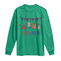 250th Anniversary USA Long Sleeve Shirt Patriotic Watermelon Hotdog Firework 250 Years American 1776 2026 250th 4th July