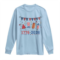 250th Anniversary USA Long Sleeve Shirt Patriotic Watermelon Hotdog Firework 250 Years American 1776 2026 250th 4th July
