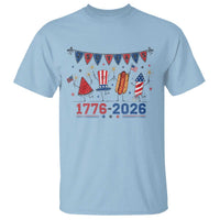 250th Anniversary USA T Shirt Patriotic Watermelon Hotdog Firework 250 Years American 1776 2026 250th 4th July