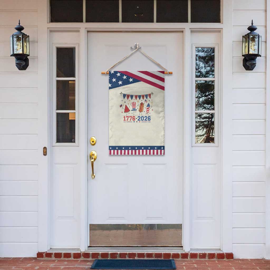 250th Anniversary USA Patriotic Garden Flag Watermelon Hotdog Firework 250 Years American 1776 2026 250th 4th July