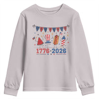 250th Anniversary USA Youth Sweatshirt Patriotic Watermelon Hotdog Firework 250 Years American 1776 2026 250th 4th July