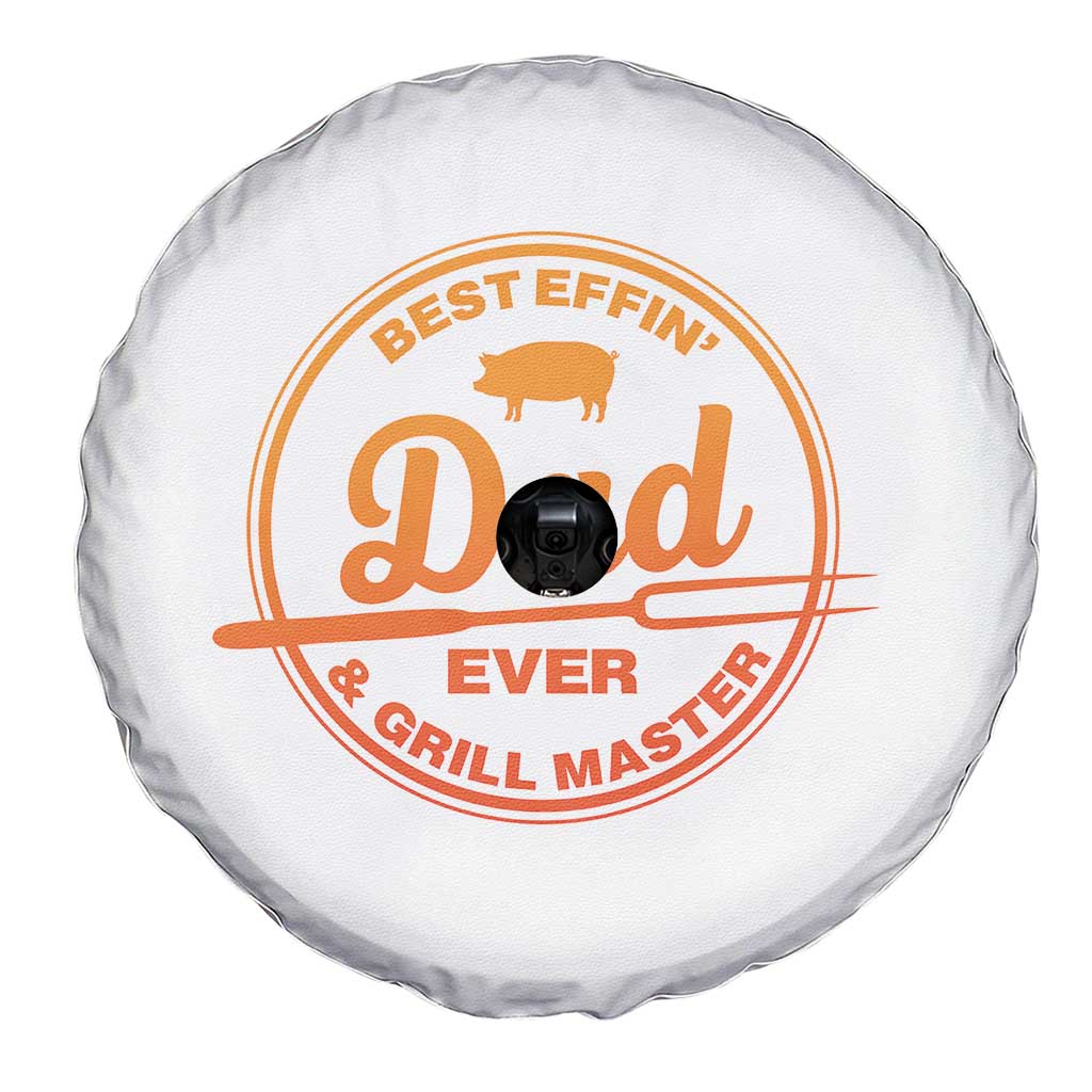 Best Effin Dad Ever And Grill Master Spare Tire Cover Funny Grilling BBQ Sarcastic