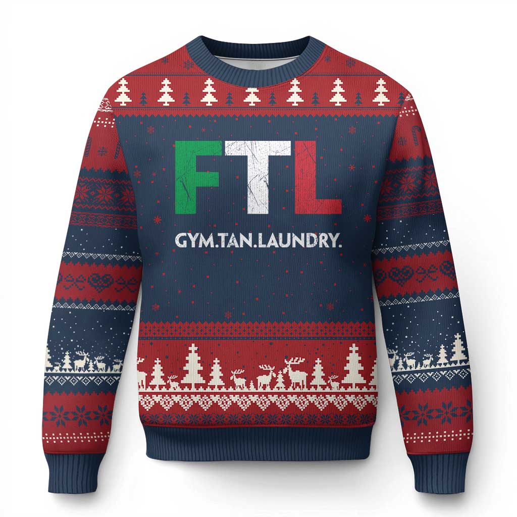 Gym Tan Laundry GTL Italian Flag Ugly Christmas Sweater - Wonder Print Shop