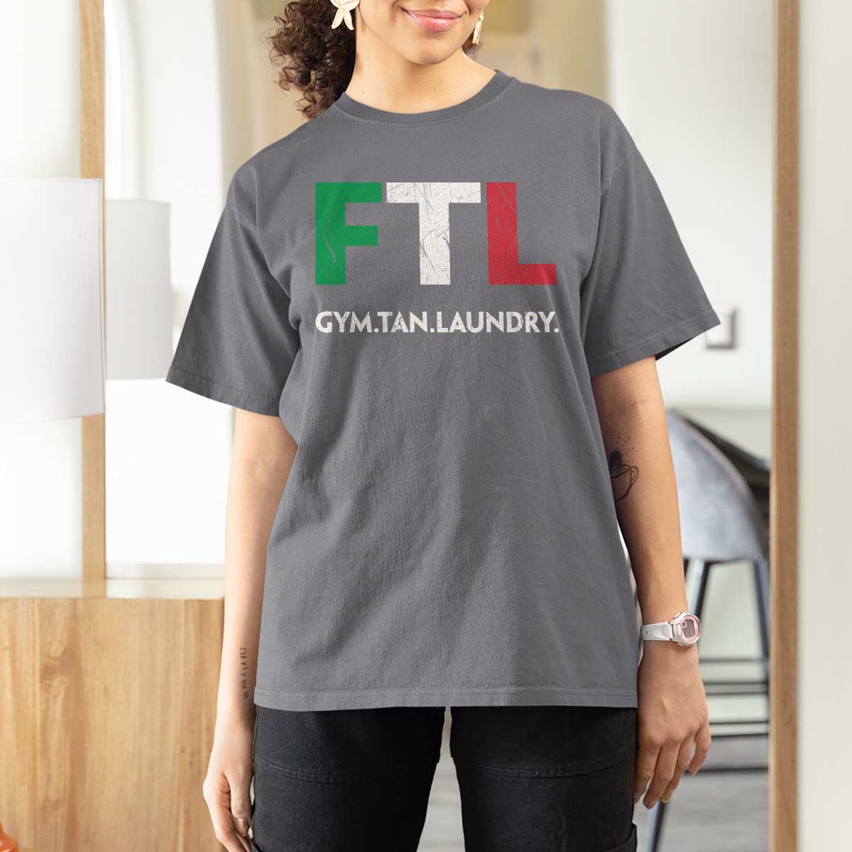 Gym Tan Laundry GTL Italian Flag T Shirt For Women - Wonder Print Shop