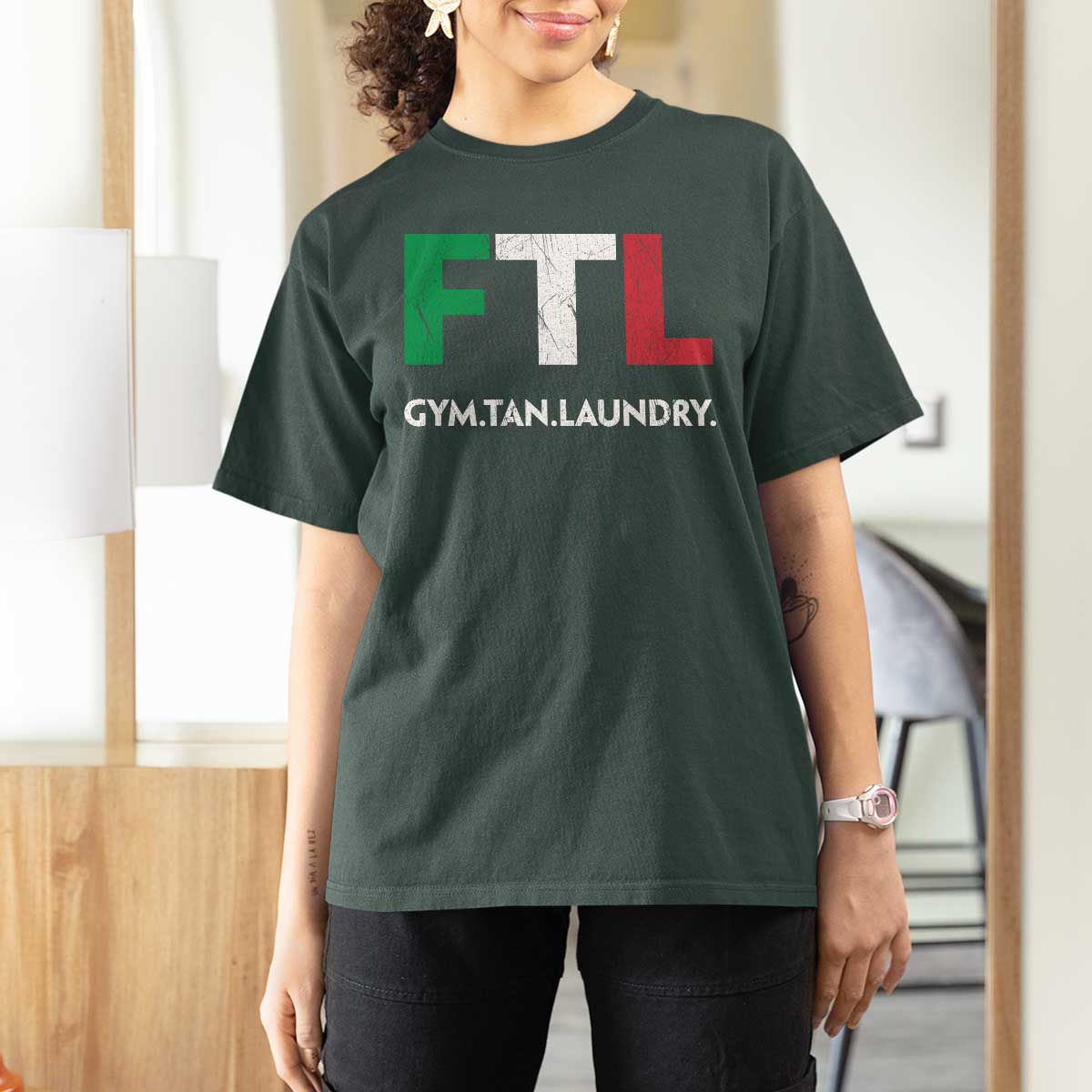 Gym Tan Laundry GTL Italian Flag T Shirt For Women - Wonder Print Shop