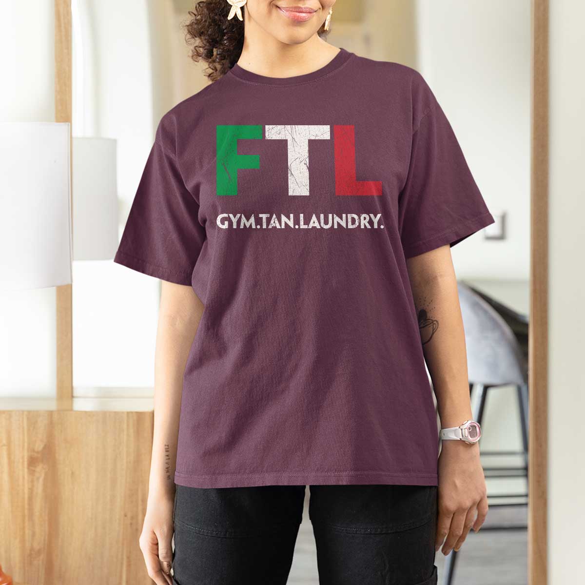 Gym Tan Laundry GTL Italian Flag T Shirt For Women - Wonder Print Shop