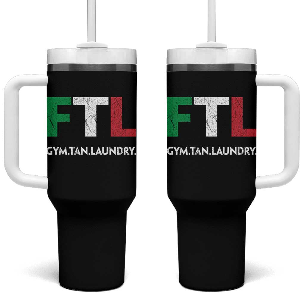 Gym Tan Laundry GTL Italian Flag Tumbler With Handle - Wonder Print Shop