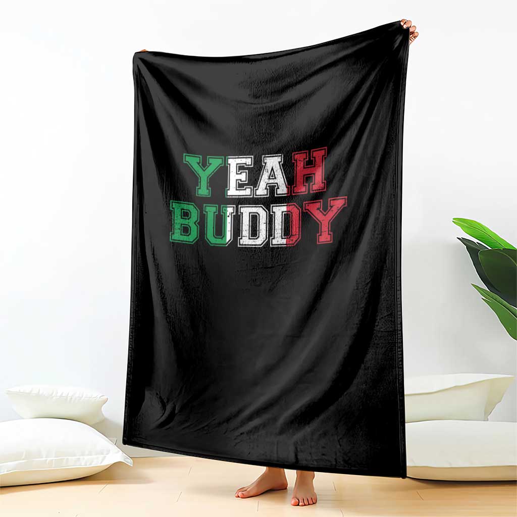 Yeah Buddy Italian Flag Throw Blanket Vintage Retro - Wonder Print Shop