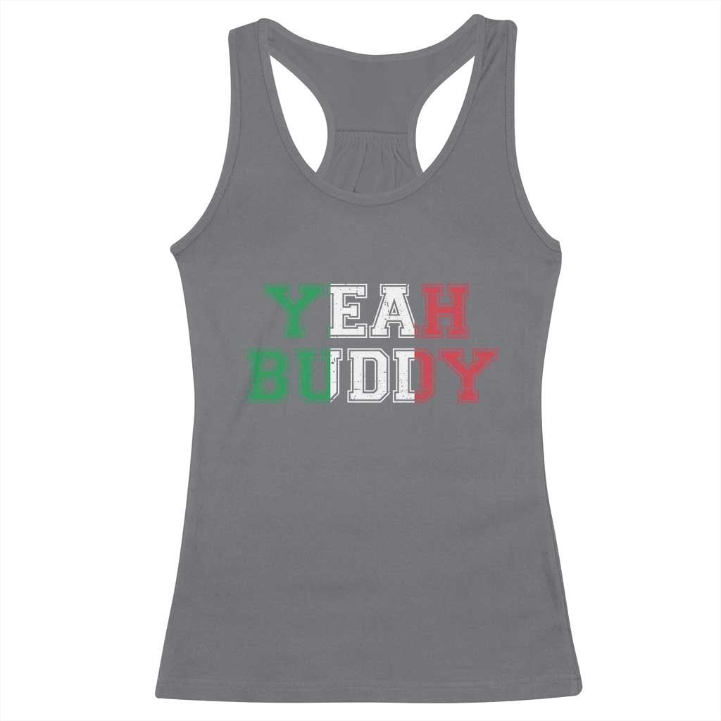 Yeah Buddy Italian Flag Racerback Tank Top Vintage Retro - Wonder Print Shop