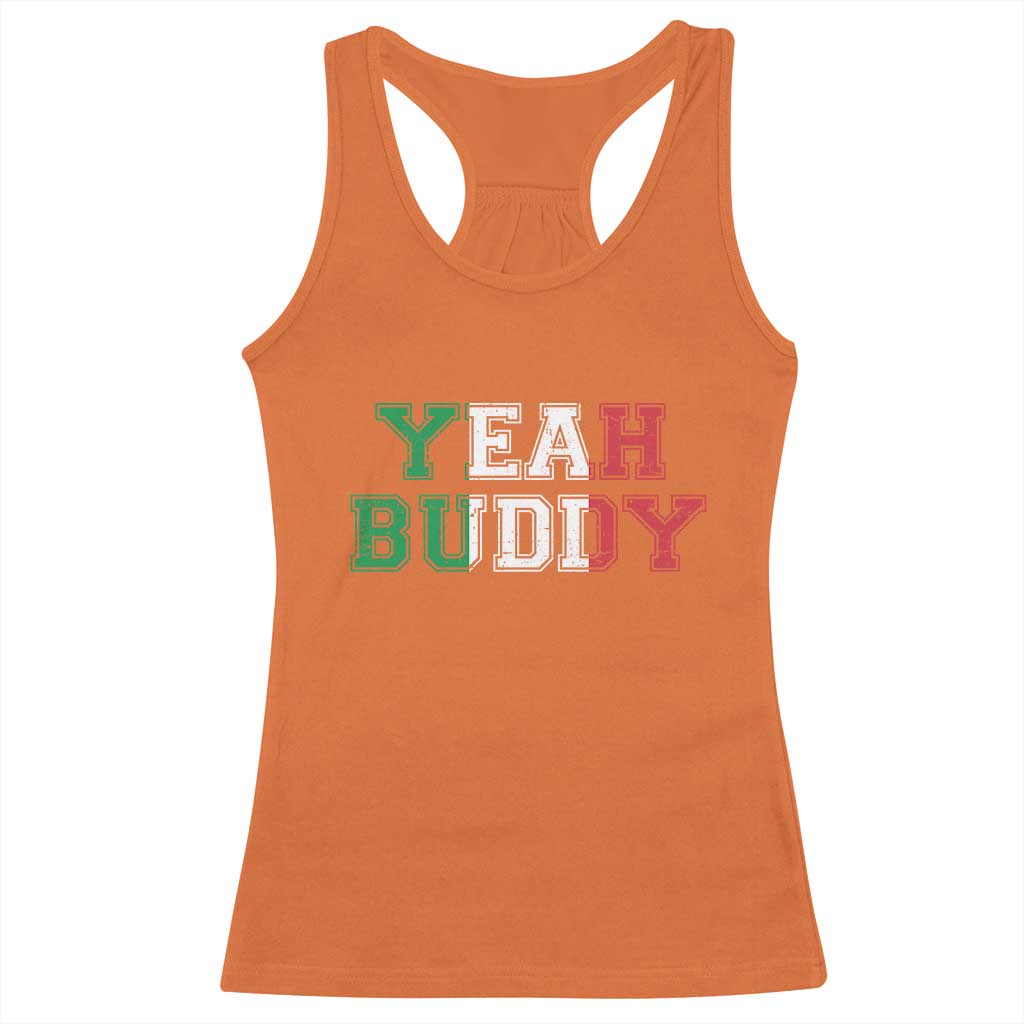 Yeah Buddy Italian Flag Racerback Tank Top Vintage Retro - Wonder Print Shop
