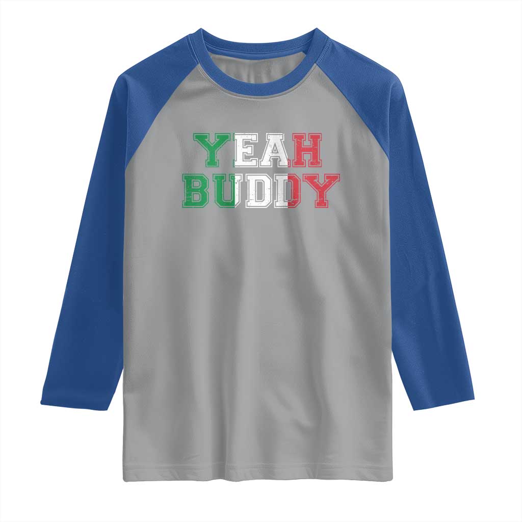 Yeah Buddy Italian Flag Raglan Shirt Vintage Retro - Wonder Print Shop