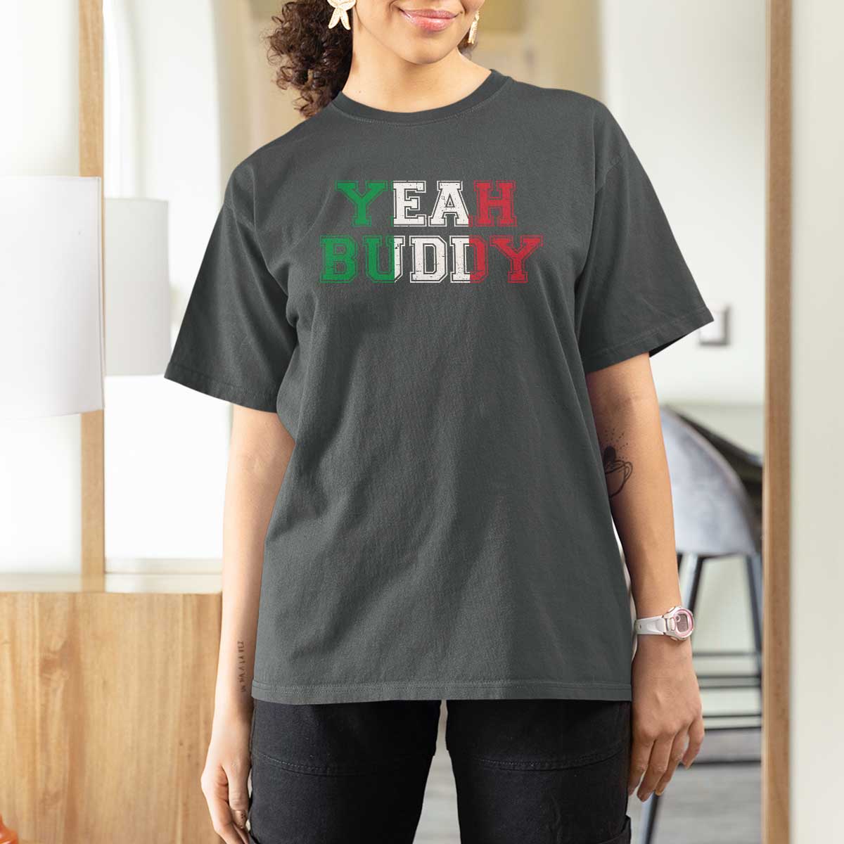 Yeah Buddy Italian Flag T Shirt For Women Vintage Retro - Wonder Print Shop