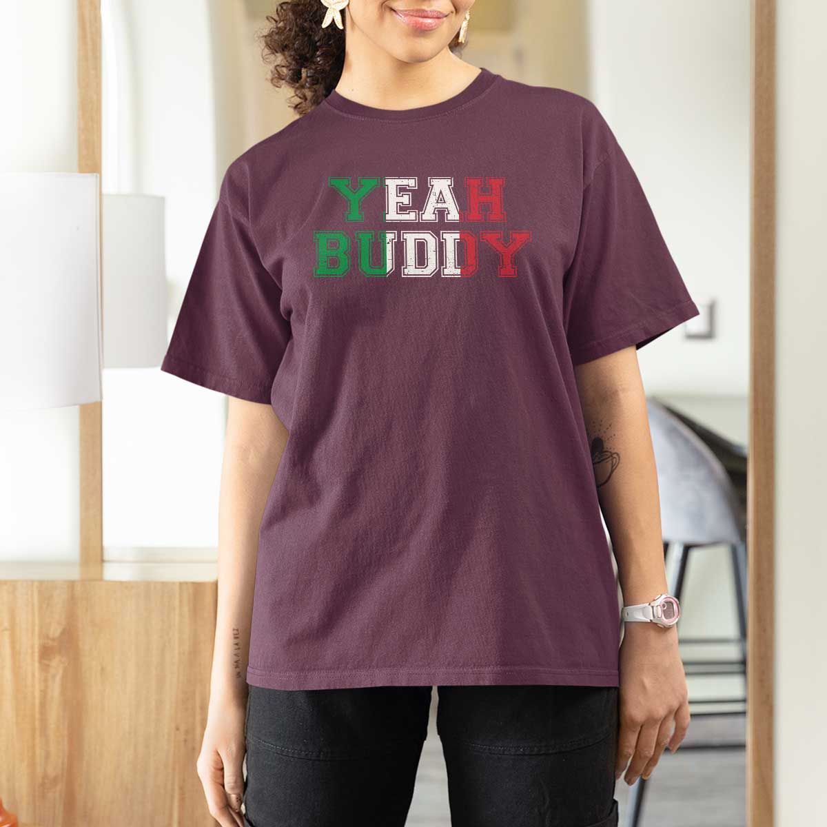 Yeah Buddy Italian Flag T Shirt For Women Vintage Retro - Wonder Print Shop