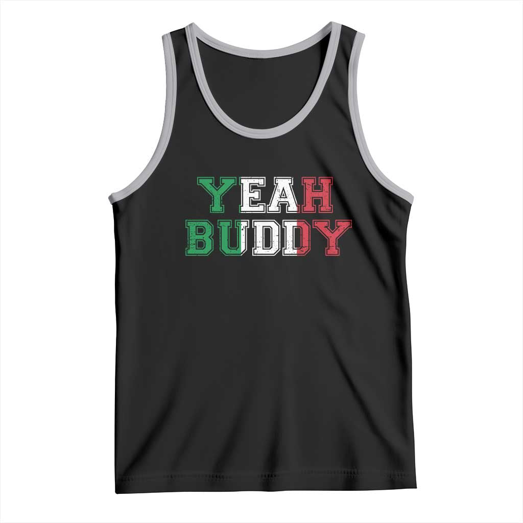 Yeah Buddy Italian Flag Tank Top Vintage Retro - Wonder Print Shop