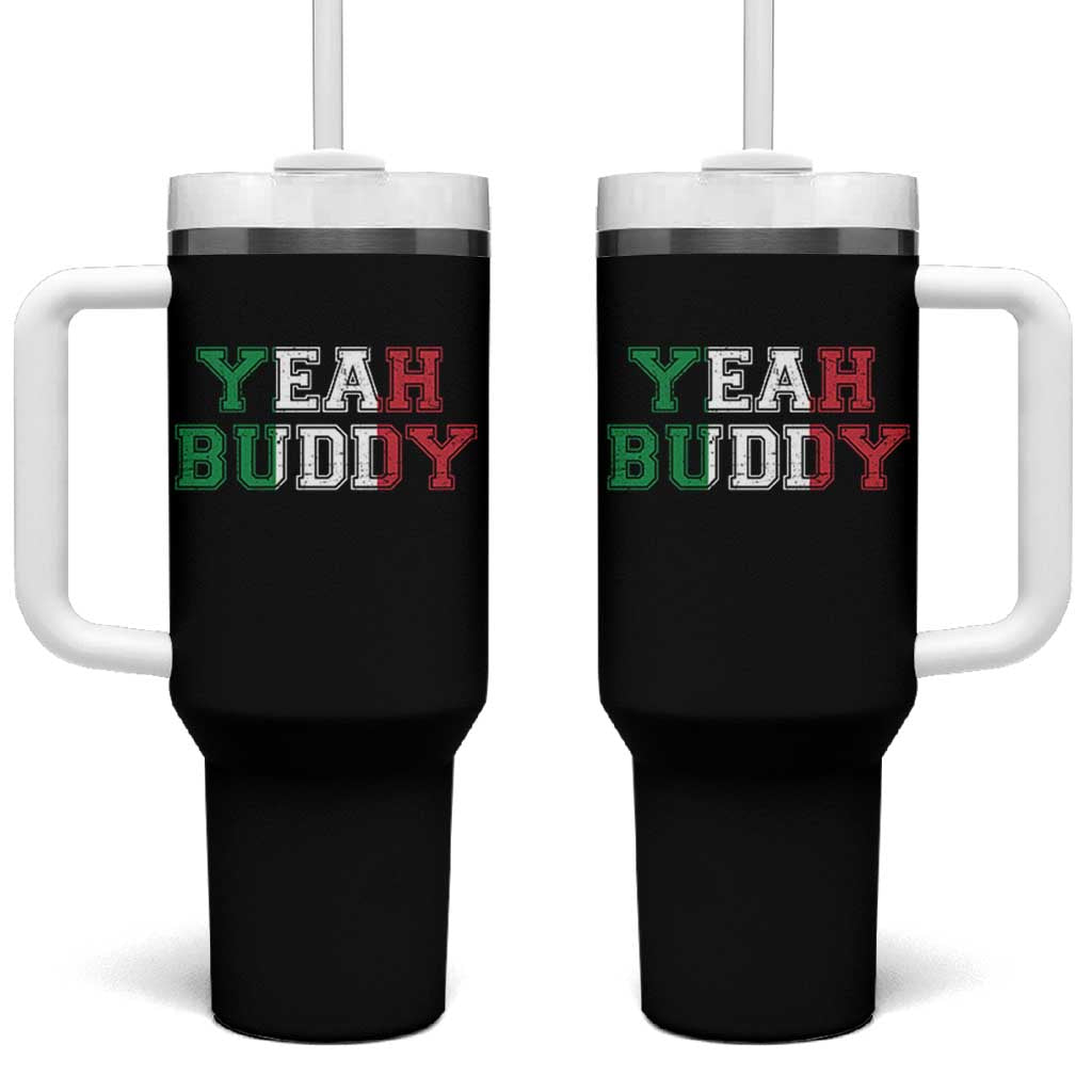 Yeah Buddy Italian Flag Tumbler With Handle Vintage Retro - Wonder Print Shop
