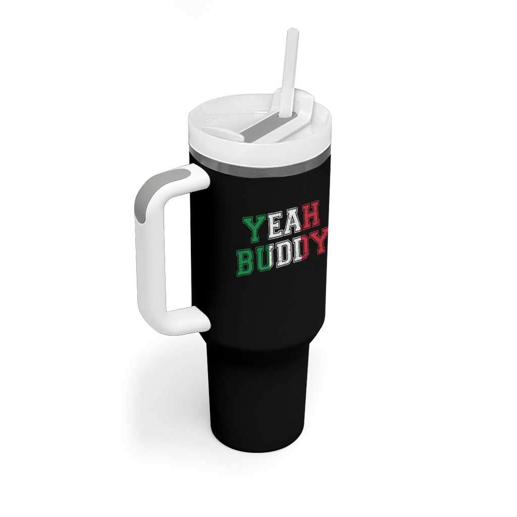 Yeah Buddy Italian Flag Tumbler With Handle Vintage Retro - Wonder Print Shop