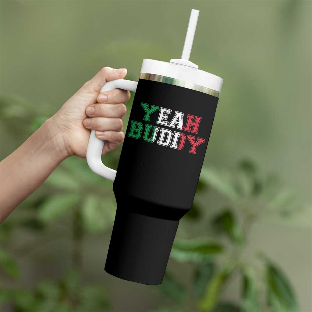 Yeah Buddy Italian Flag Tumbler With Handle Vintage Retro - Wonder Print Shop