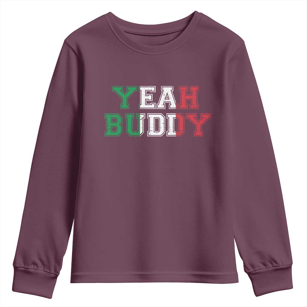 Yeah Buddy Italian Flag Youth Sweatshirt Vintage Retro - Wonder Print Shop