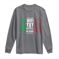 My Wife is Italian Nothing Scares Me Long Sleeve Shirt Funny Husband Italia Flag - Wonder Print Shop