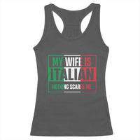 My Wife is Italian Nothing Scares Me Racerback Tank Top Funny Husband Italia Flag - Wonder Print Shop