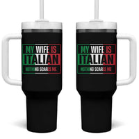 My Wife is Italian Nothing Scares Me Tumbler With Handle Funny Husband Italia Flag - Wonder Print Shop