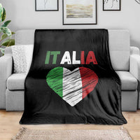 Italian Flag Heart Throw Blanket Retro Vintage Italia Graphic