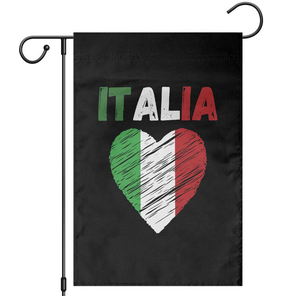 Italian Flag Heart Garden Flag Retro Vintage Italia Graphic