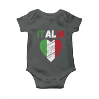 Italian Flag Heart Baby Onesie Retro Vintage Italia Graphic