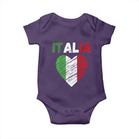 Italian Flag Heart Baby Onesie Retro Vintage Italia Graphic