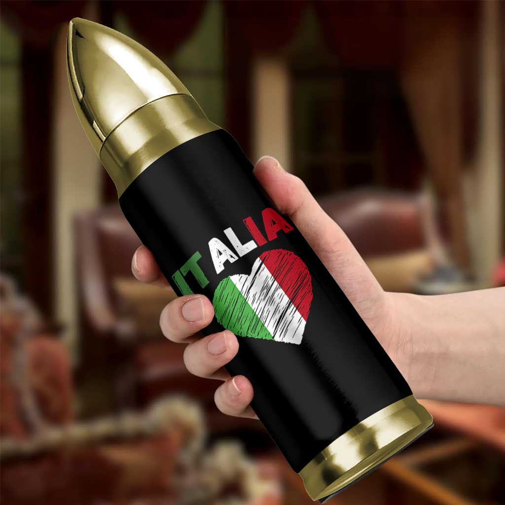 Italian Flag Heart Bullet Tumbler Retro Vintage Italia Graphic