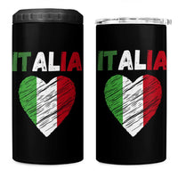 Italian Flag Heart 4 in 1 Can Cooler Tumbler Retro Vintage Italia Graphic