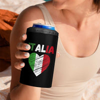 Italian Flag Heart 4 in 1 Can Cooler Tumbler Retro Vintage Italia Graphic