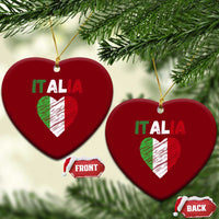 Italian Flag Heart Ceramic Ornament Retro Vintage Italia Graphic