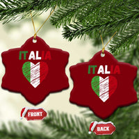 Italian Flag Heart Ceramic Ornament Retro Vintage Italia Graphic
