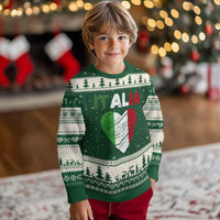 Italian Flag Heart Ugly Christmas Sweater Retro Vintage Italia Graphic