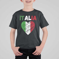 Italian Flag Heart T Shirt For Kid Retro Vintage Italia Graphic