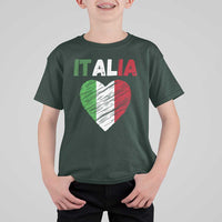 Italian Flag Heart T Shirt For Kid Retro Vintage Italia Graphic