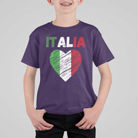 Italian Flag Heart T Shirt For Kid Retro Vintage Italia Graphic