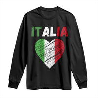 Italian Flag Heart Long Sleeve Shirt Retro Vintage Italia Graphic