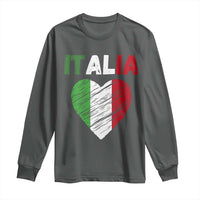 Italian Flag Heart Long Sleeve Shirt Retro Vintage Italia Graphic