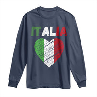 Italian Flag Heart Long Sleeve Shirt Retro Vintage Italia Graphic