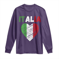 Italian Flag Heart Long Sleeve Shirt Retro Vintage Italia Graphic