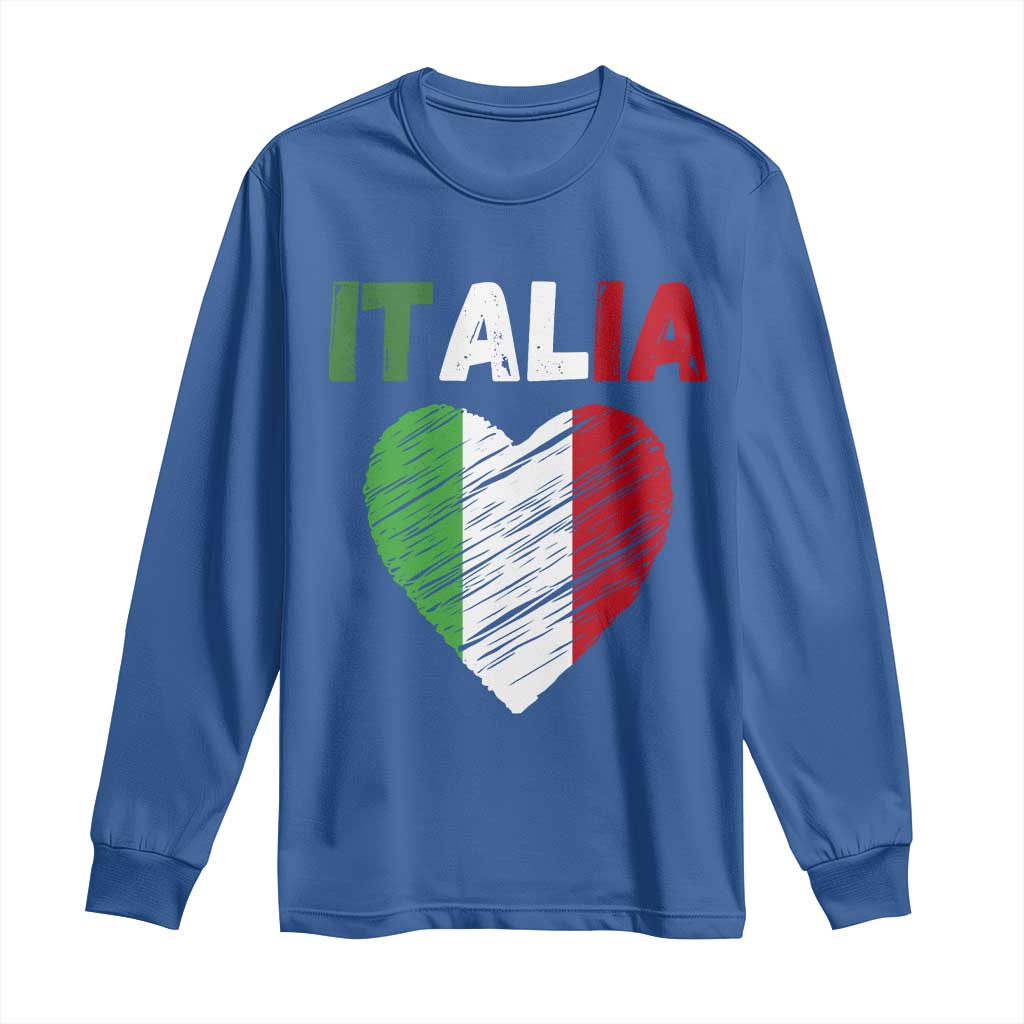 Italian Flag Heart Long Sleeve Shirt Retro Vintage Italia Graphic